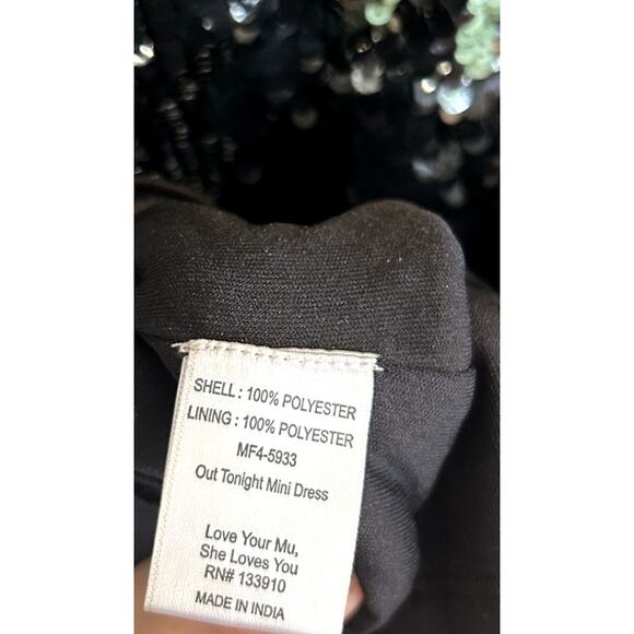 Show Me Your Mumu Out Tonight Mini Dress Send Me Roses Black Sequins S NWT - Picture 7 of 12